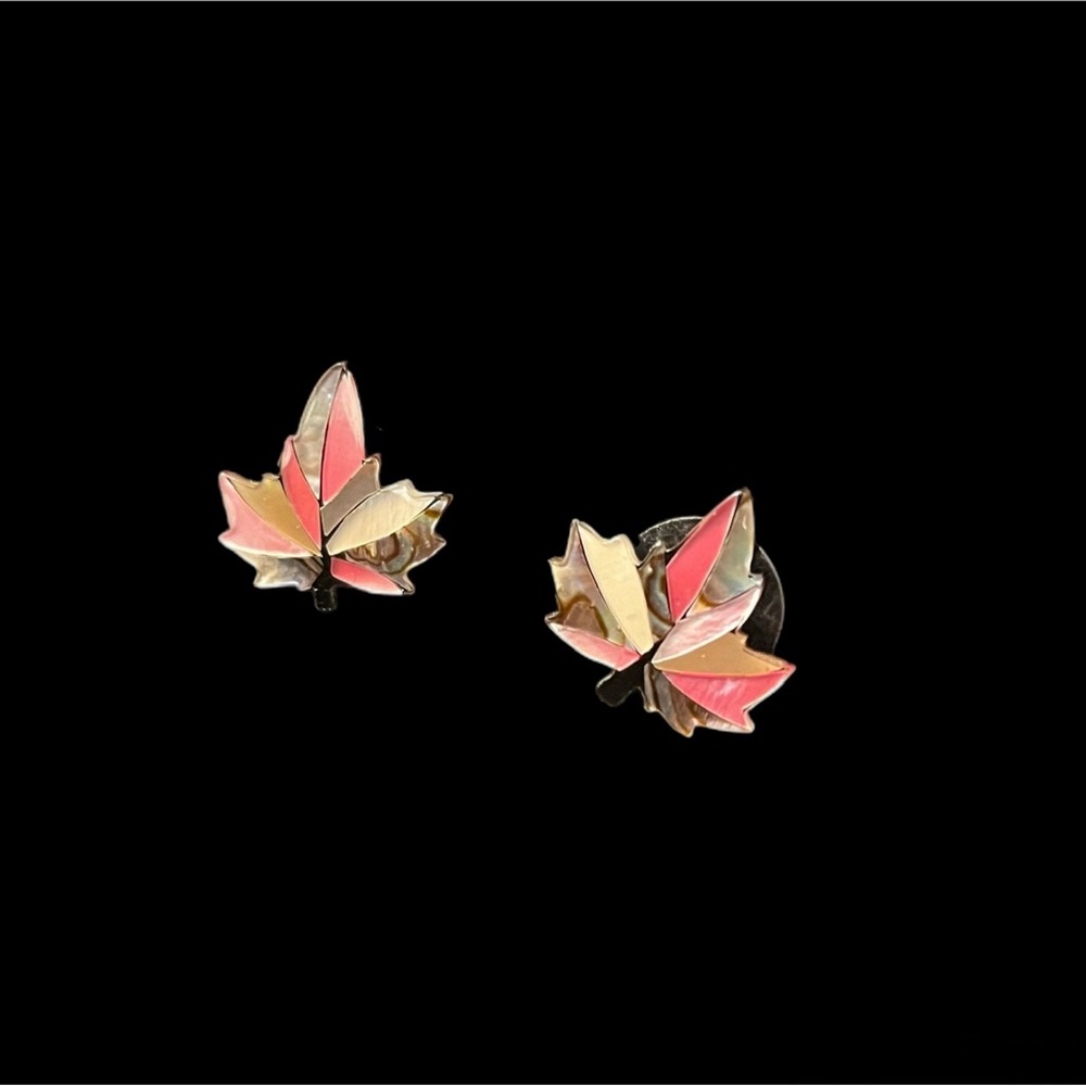 Glacier Pearl Maple Leaf Earrings